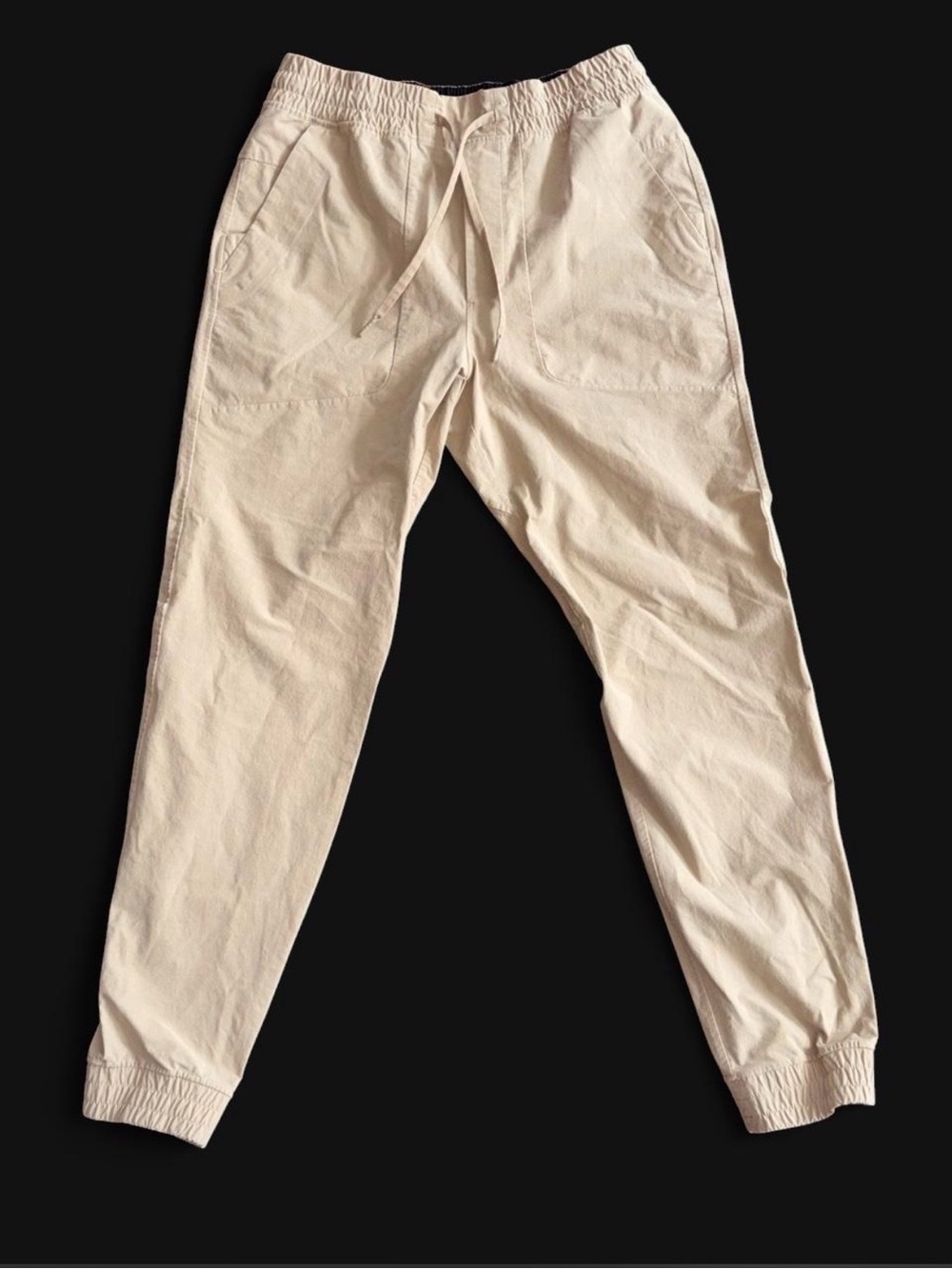 Lululemon Utility Jogger Size M Beige Cotton Blend Drawstring Waist Pants